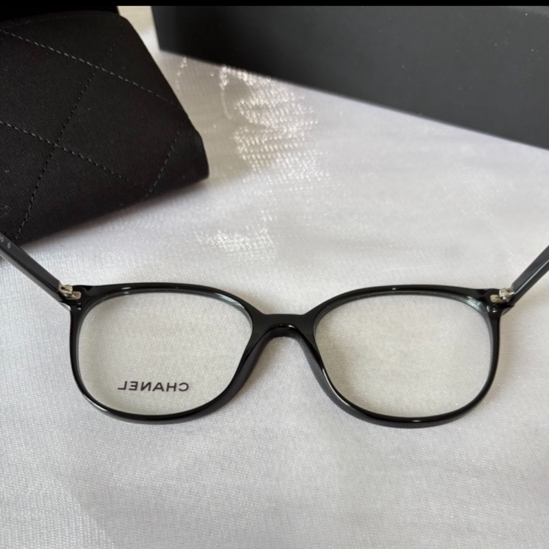全新代購! Chanel 香奈兒 純色鏡框 黑色 CH3432-3