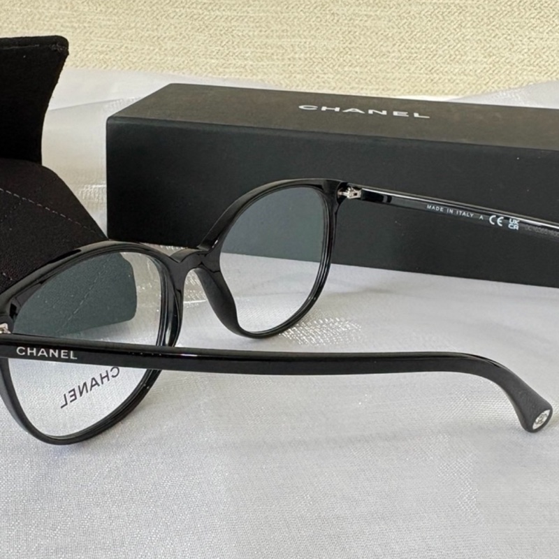 全新代購! Chanel 香奈兒 純色鏡框 黑色 CH3432-5