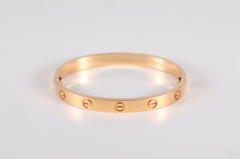 CARTIER(卡地亞) LOVE 18K金 寬版手鐲 18K玫瑰金 16號 玫瑰金-2