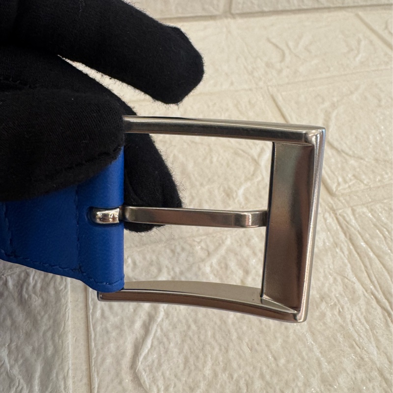 BV藍編織皮帶85cm-6