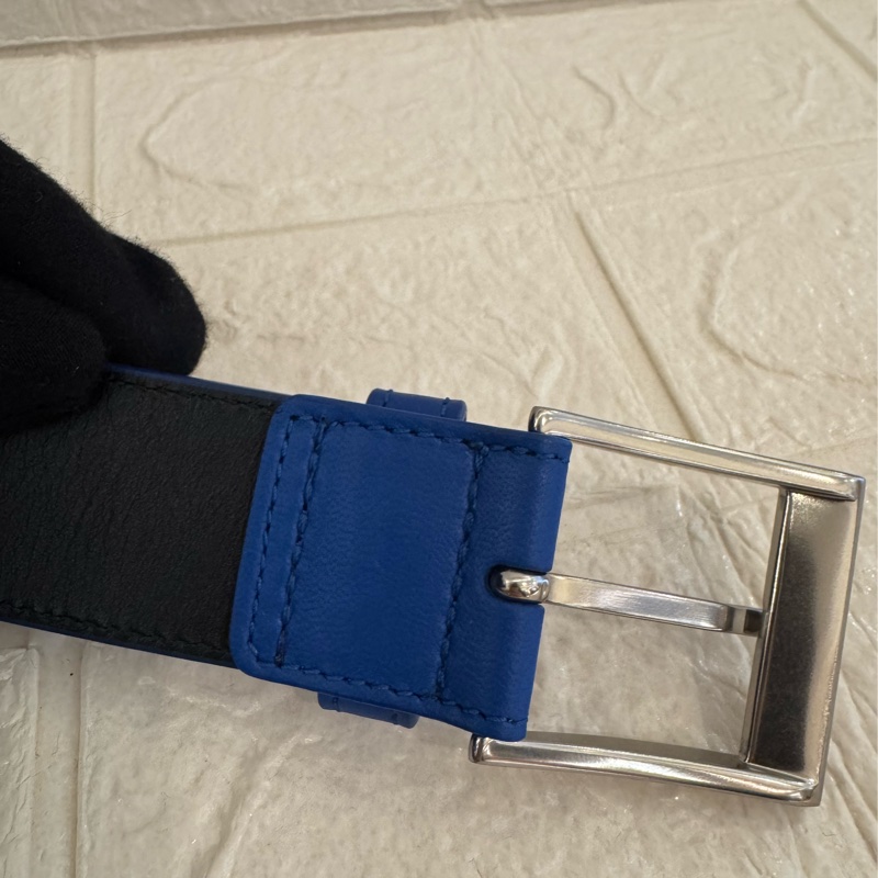 BV藍編織皮帶85cm-11