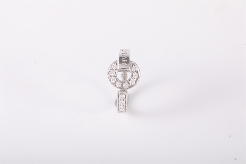 BVLGARI(寶格麗) BVLGARI BVLGARI 銅錢 鑲鑽戒指 18K白金/鑽石 51 白金-1