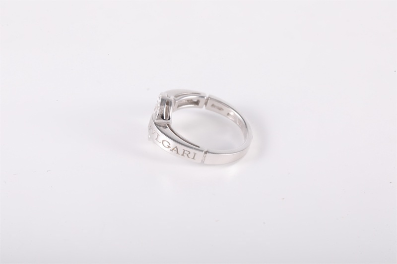 BVLGARI(寶格麗) BVLGARI BVLGARI 銅錢 鑲鑽戒指 18K白金/鑽石 51 白金-4