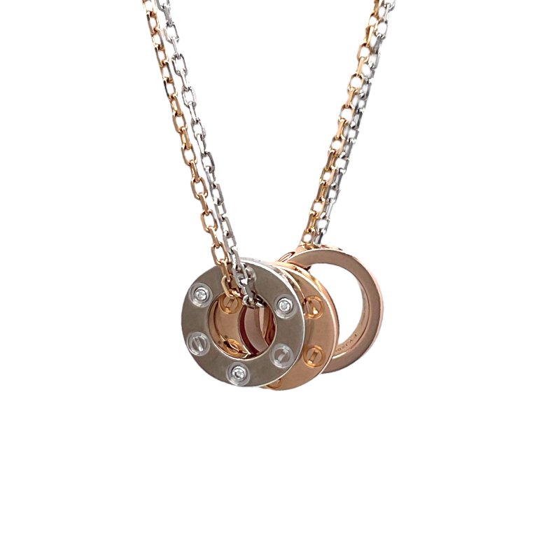 Cartier 卡地亞 LOVE 18K 黃金 鑽石 項鏈-4