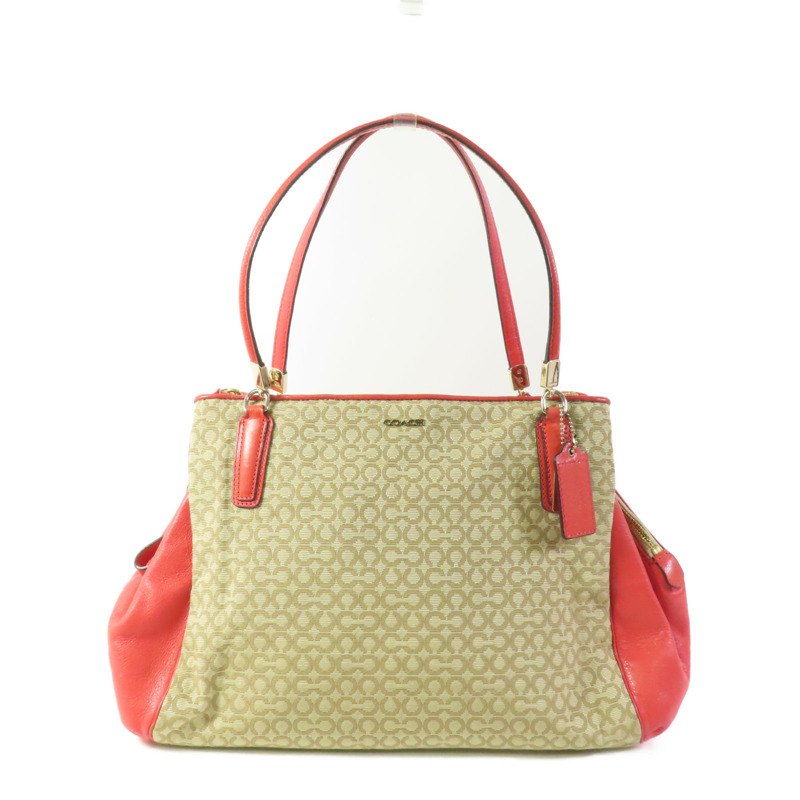 COACH 帆布/皮革Shoulder Bag金扣肩背袋-0