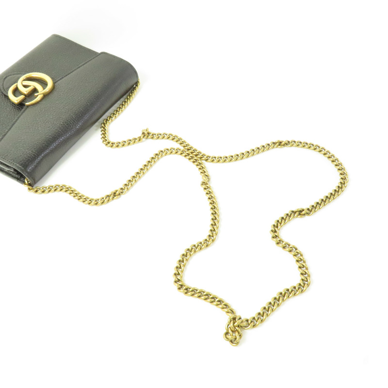 GUCCI 牛皮皮革Chain Shoulder金扣鏈帶肩背袋-4