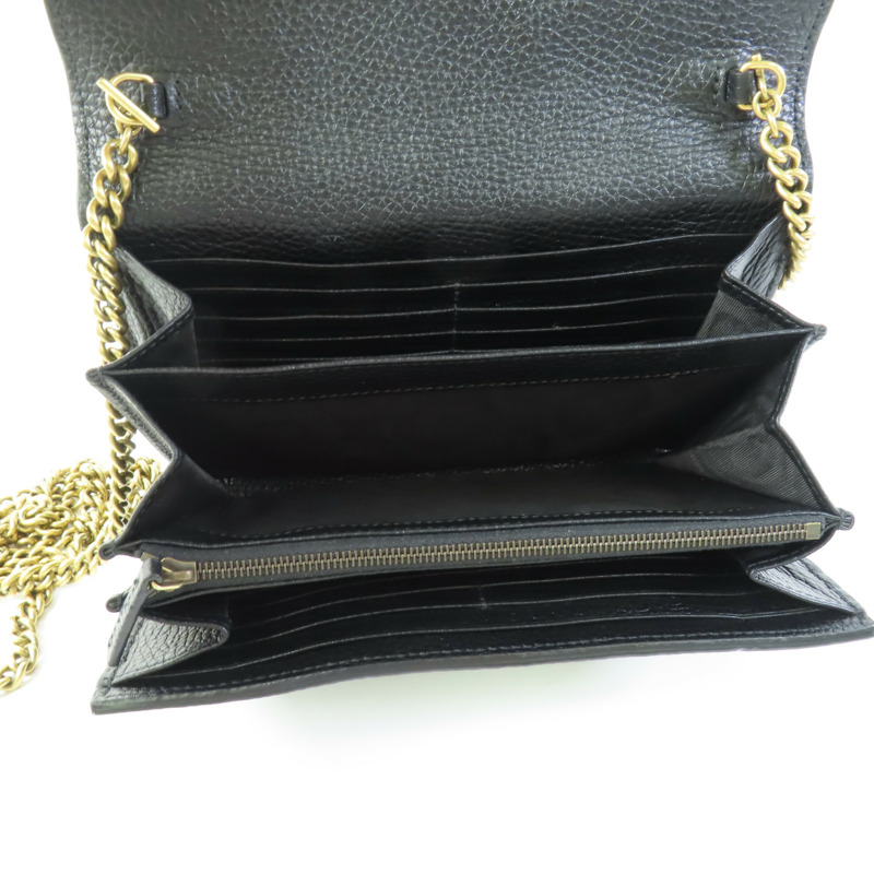 GUCCI 牛皮皮革Chain Shoulder金扣鏈帶肩背袋-6