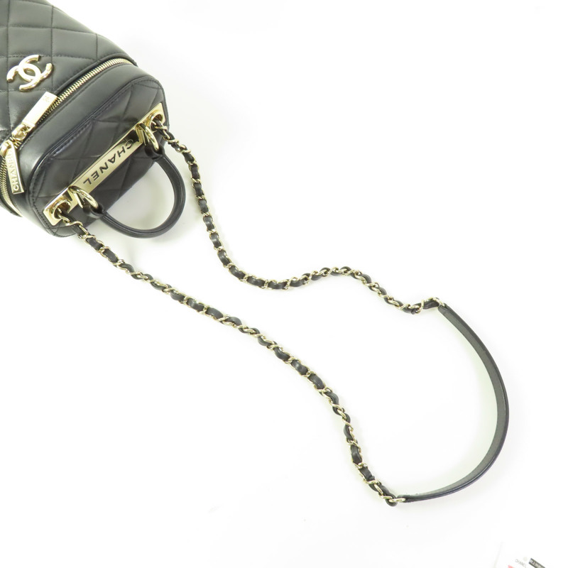 CHANEL 羊皮皮革Trendy CC Vanity Case金扣手挽肩背兩用袋-5