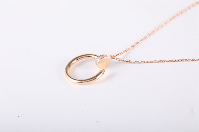 CARTIER(卡地亞) JUSTE UN CLOU 18K金 14顆鑽 釘子項鏈 18K玫瑰金/鑽石 項鏈 玫瑰金-2