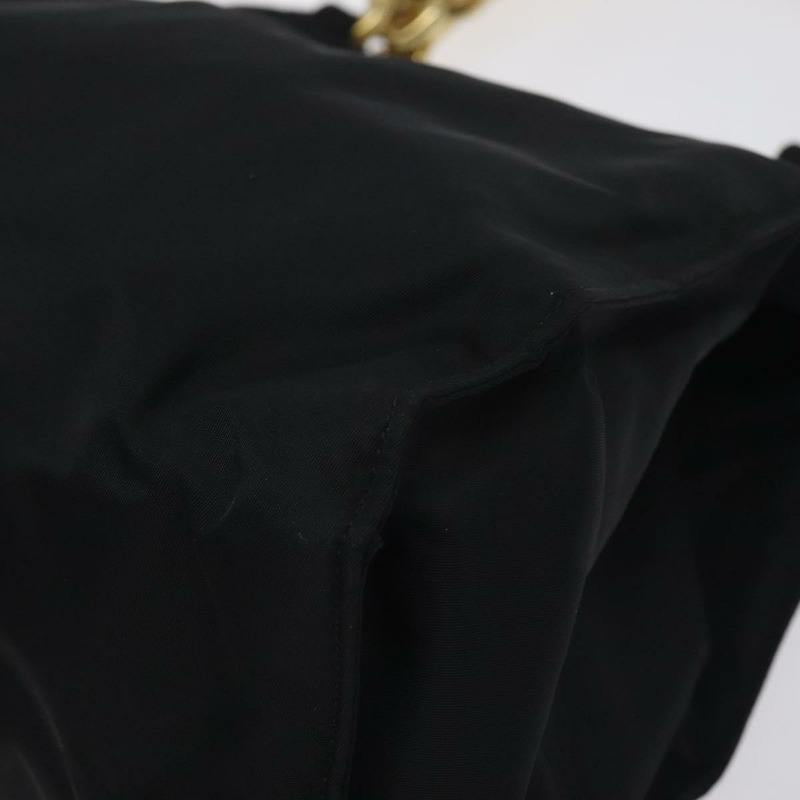 【日本直送】PRADA 手提包 尼龍 金屬 黑金 正品 131136-9