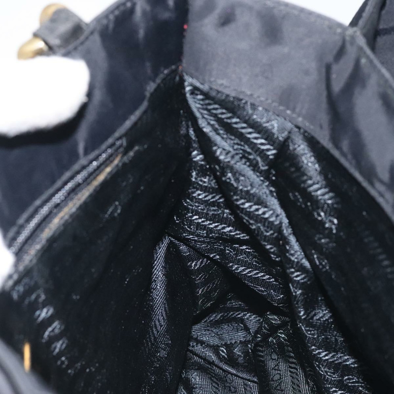 【日本直送】PRADA 手提包 尼龍 金屬 黑金 正品 131136-16