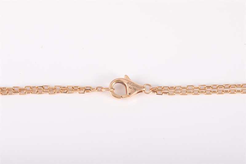CARTIER(卡地亞) LOVE 兩鑽 圓餅 項鏈 18K玫瑰金/鑽石 項鏈 玫瑰金-5