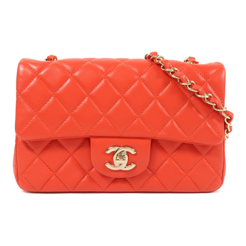 CHANEL 羊皮皮革Classic 20金扣鏈帶肩背袋-0
