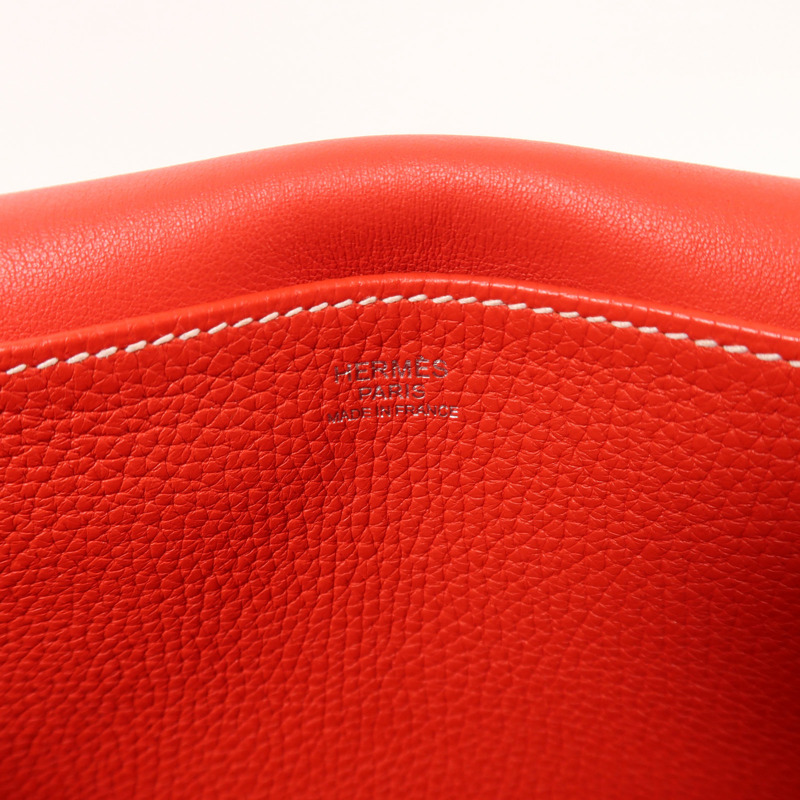 HERMES Clemence皮革Halzan 31銀扣手挽肩背兩用袋-5