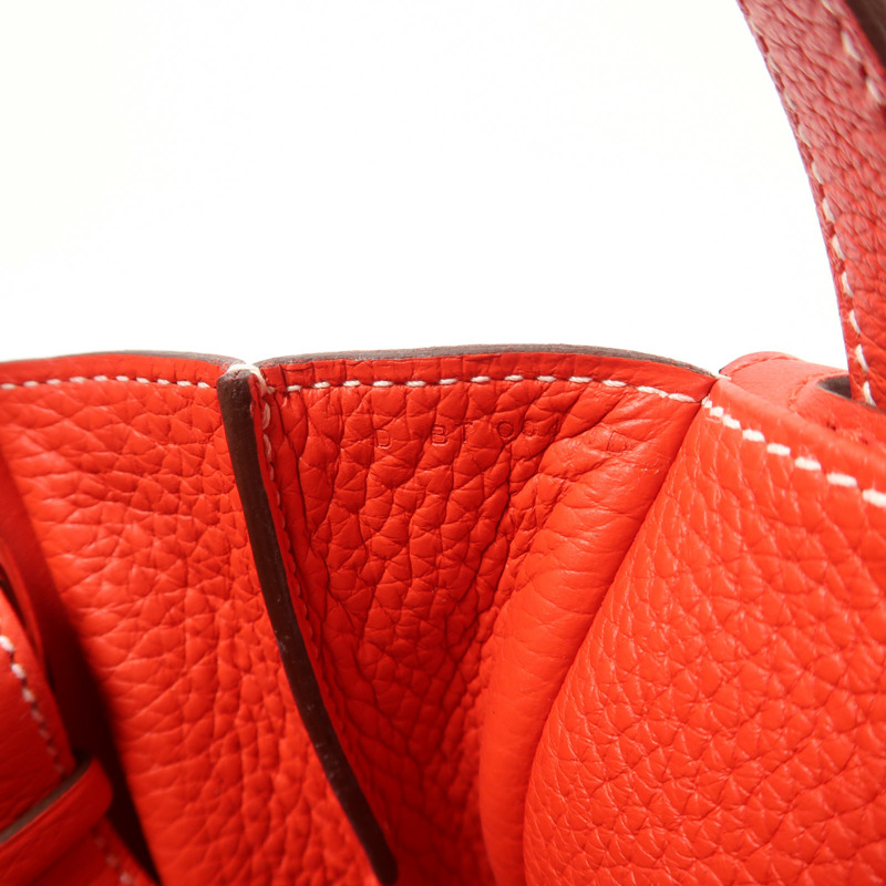 HERMES Clemence皮革Halzan 31銀扣手挽肩背兩用袋-6