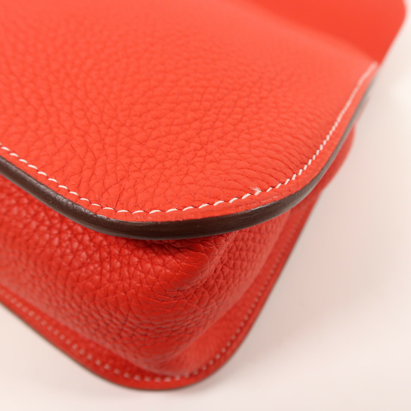 HERMES Clemence皮革Halzan 31銀扣手挽肩背兩用袋-9