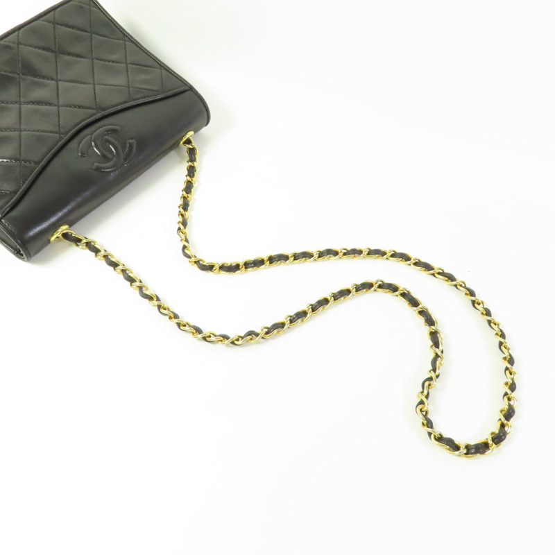 CHANEL 牛皮皮革Vintage Chain Shoulder金扣鏈帶肩背袋-4
