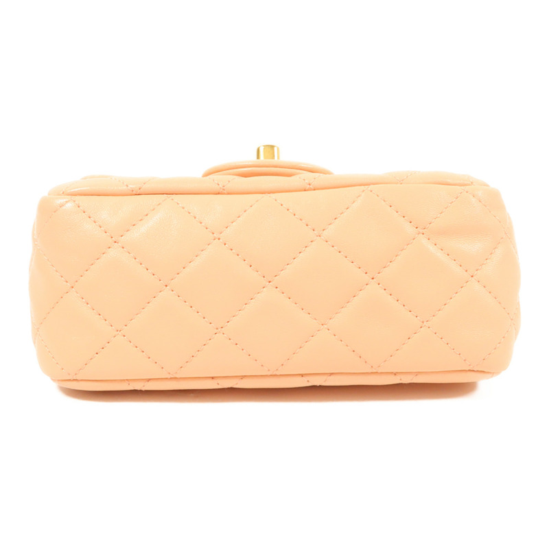 CHANEL 羊皮皮革Chain Shoulder金扣鏈帶肩背袋-3