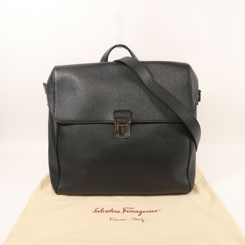Salvatore Ferragamo 牛皮皮革Shoulder Bag銀扣肩背袋-7
