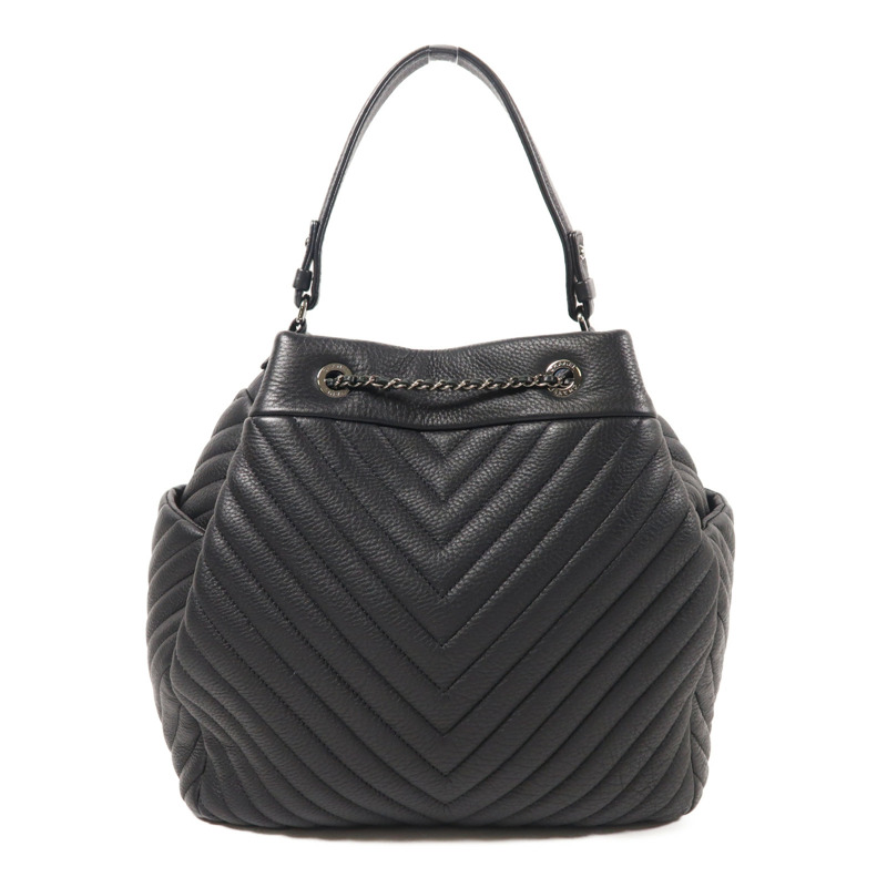 CHANEL 牛皮皮革2way Shoulder Bag銀扣鏈帶肩背袋-1