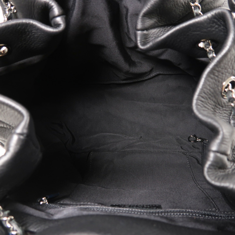 CHANEL 牛皮皮革2way Shoulder Bag銀扣鏈帶肩背袋-4