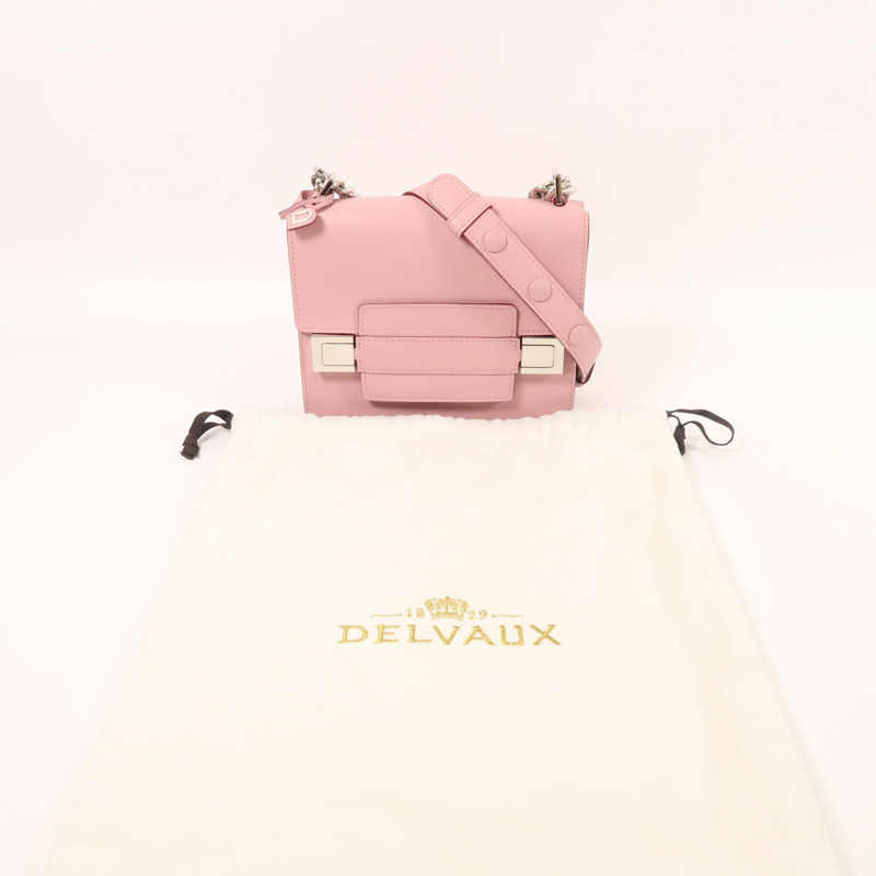 Delvaux 牛皮皮革Madame Mini銀扣鏈帶肩背袋-7