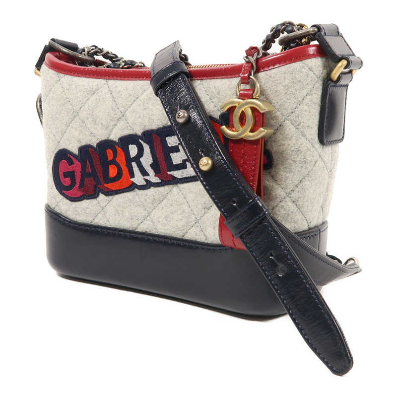 CHANEL Felt Gabrielle Small鏈帶肩背袋-2