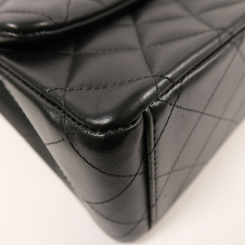 CHANEL 羊皮皮革Maxi Classic金扣鏈帶肩背袋-12