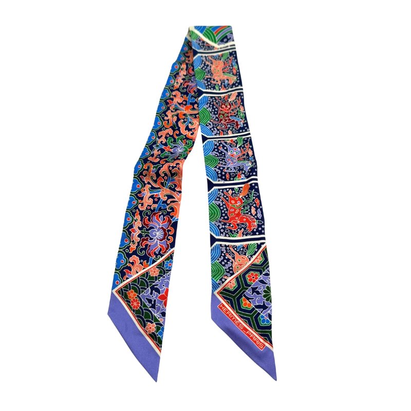 【美收精品】HERMES Twilly絲巾 ／彩色 B-589【隔月月中將轉賣至日本 上架期限30天】-2