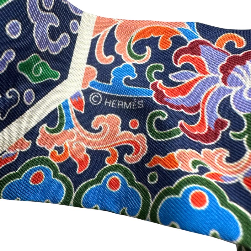 【美收精品】HERMES Twilly絲巾 ／彩色 B-589【隔月月中將轉賣至日本 上架期限30天】-7