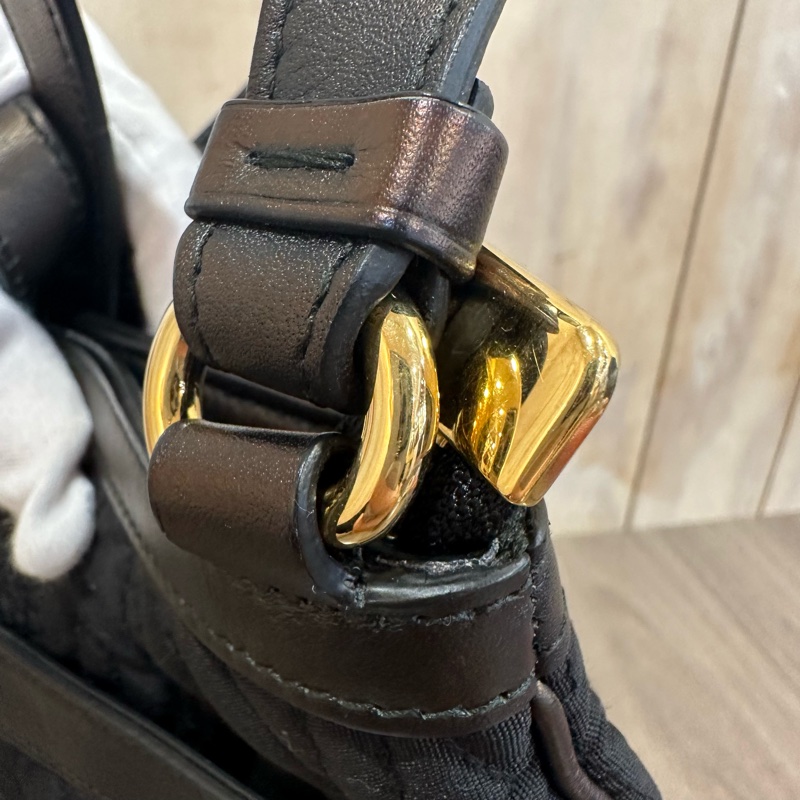 Ferragamo 黑尼龍拼皮革斜背背 郵差包-9