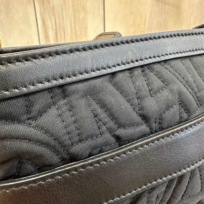 Ferragamo 黑尼龍拼皮革斜背背 郵差包-20