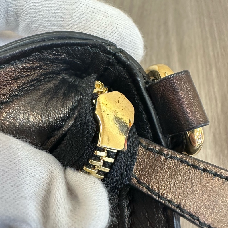 Ferragamo 黑尼龍拼皮革斜背背 郵差包-33