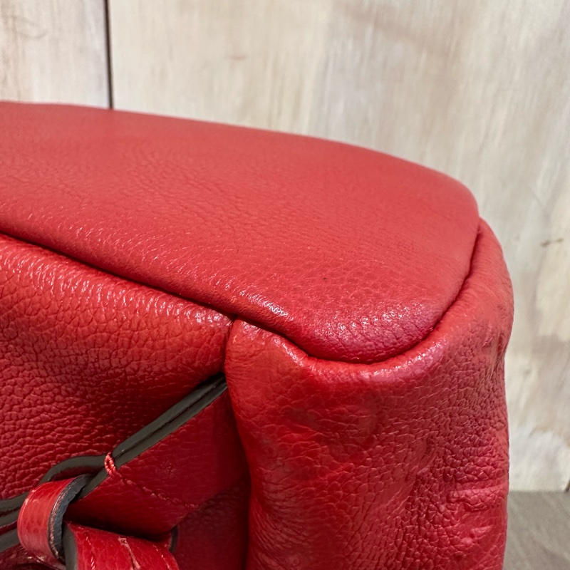 LV M44015 紅色牛皮壓紋後背包-7
