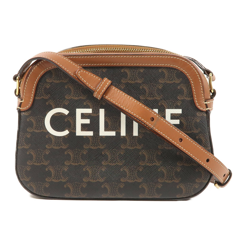 CELINE 塗層帆布Shoulder Bag金扣肩背袋-0
