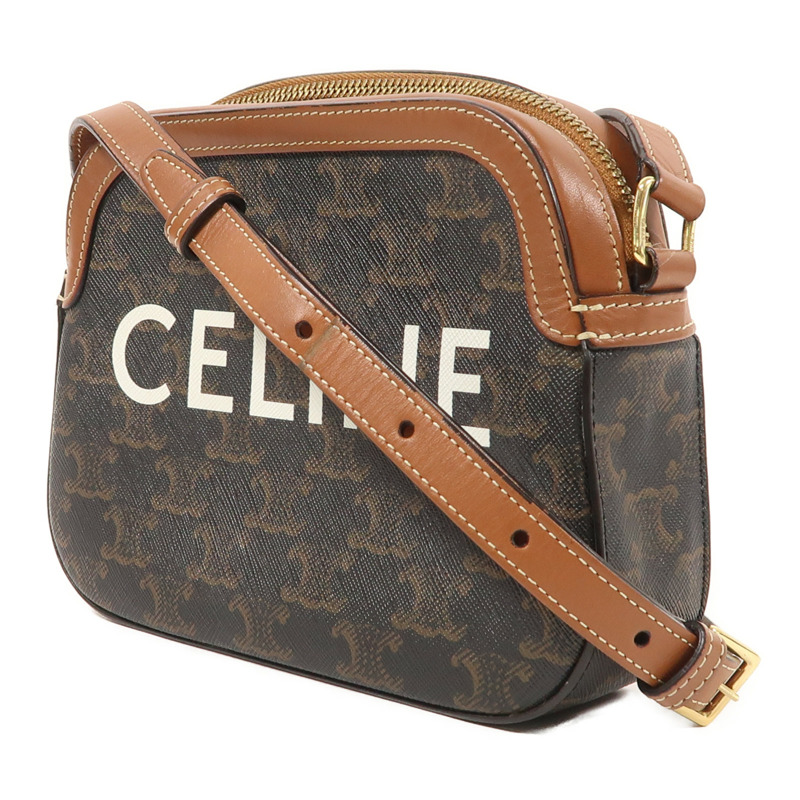 CELINE 塗層帆布Shoulder Bag金扣肩背袋-2
