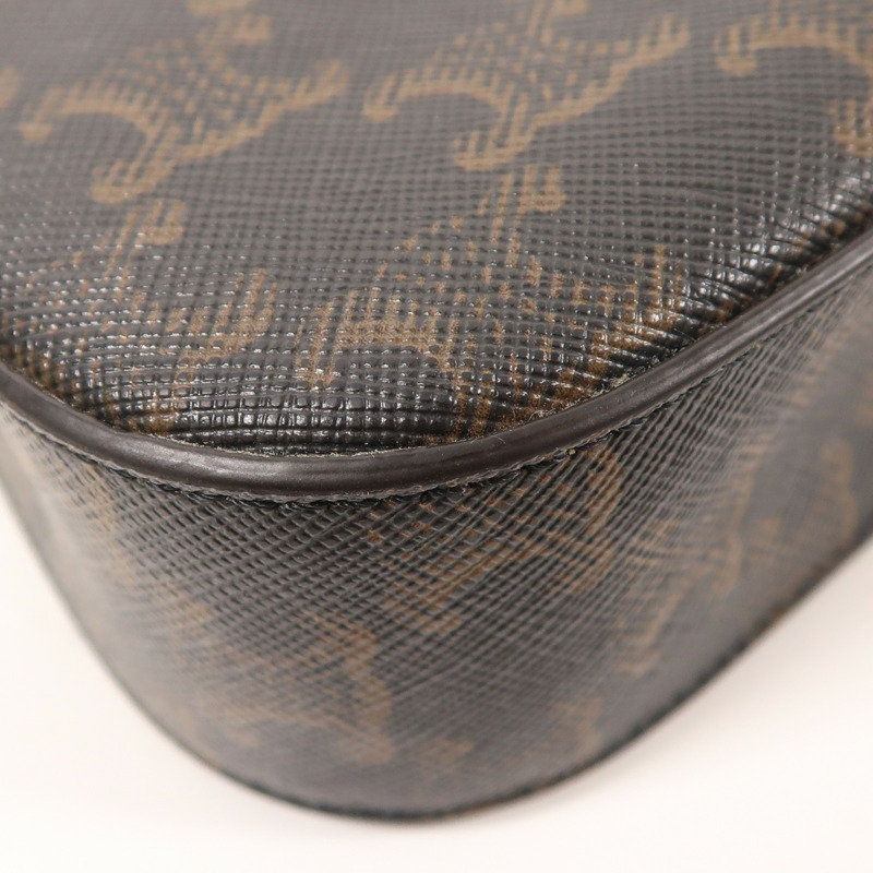 CELINE 塗層帆布Shoulder Bag金扣肩背袋-8