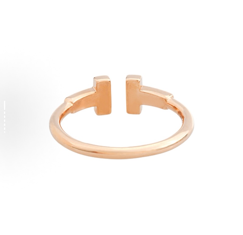 TIFFANY & CO.蒂芙尼 T系列 鑲鑽線圈 可調節 18K玫瑰金 戒指-4