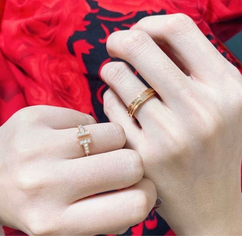 TIFFANY & CO.蒂芙尼 T系列 鑲鑽線圈 可調節 18K玫瑰金 戒指-5