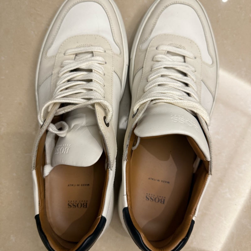 可議價✨BOSS男士休閑小白鞋-0