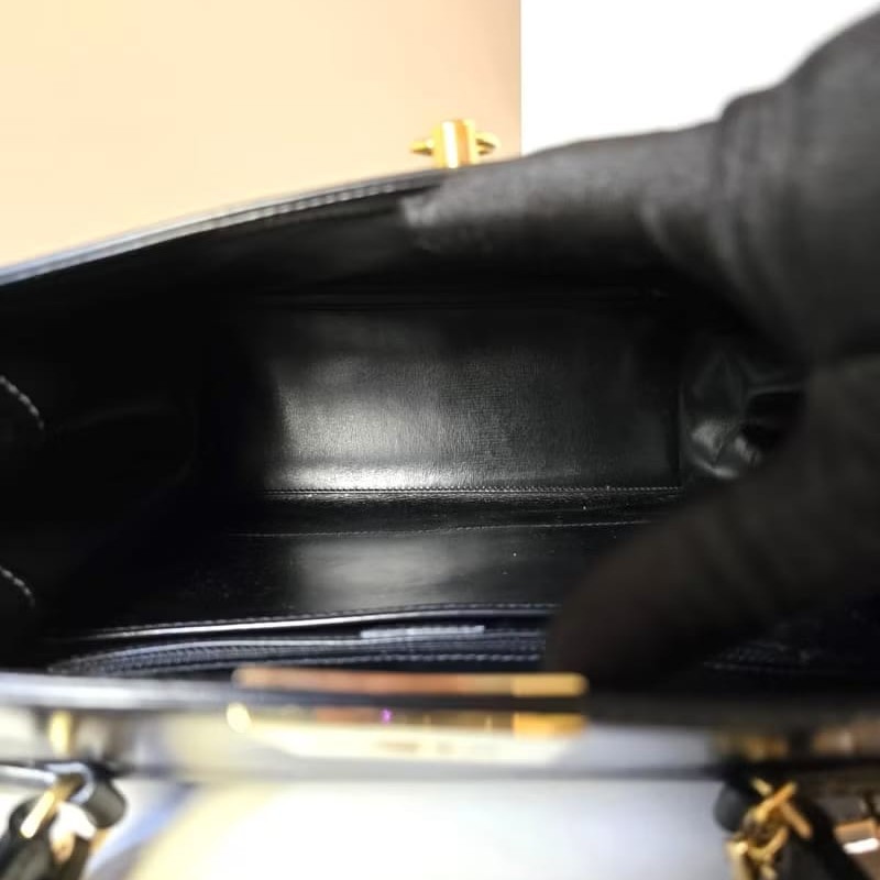 絕版中古包 Celine 黑色凱莉鏈子包 斜背包 側背包 單肩包 皮革包-7