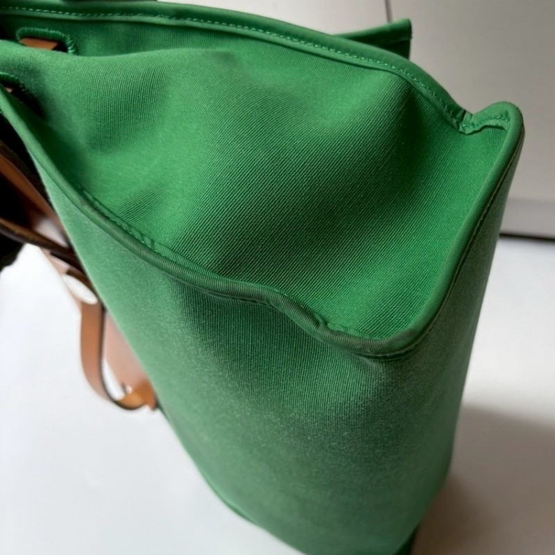 Hermes 銀釦綠布herbag 31-16