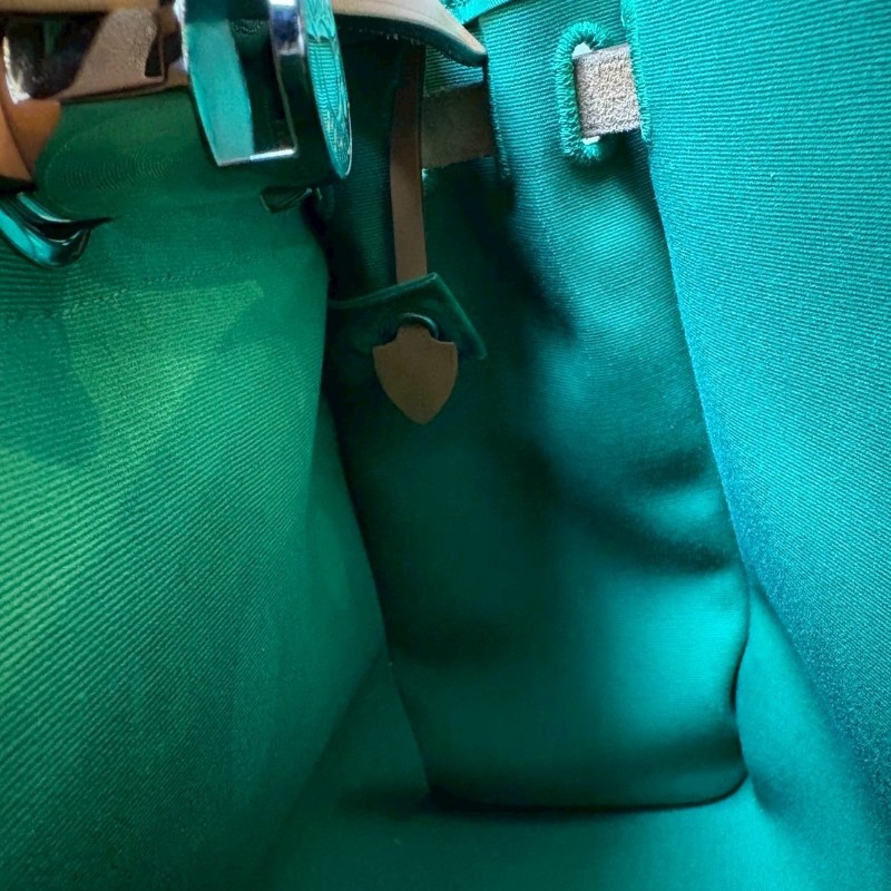 Hermes 銀釦綠布herbag 31-22