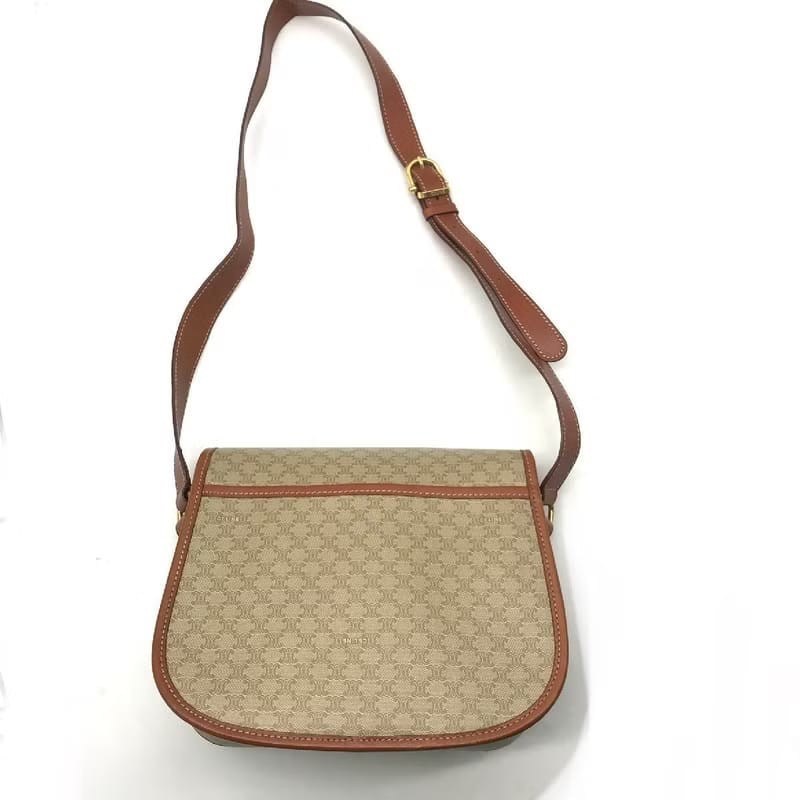 絕版中古包 Celine老花星球豆腐包 斜背包 側背包 單肩包 皮革包-5