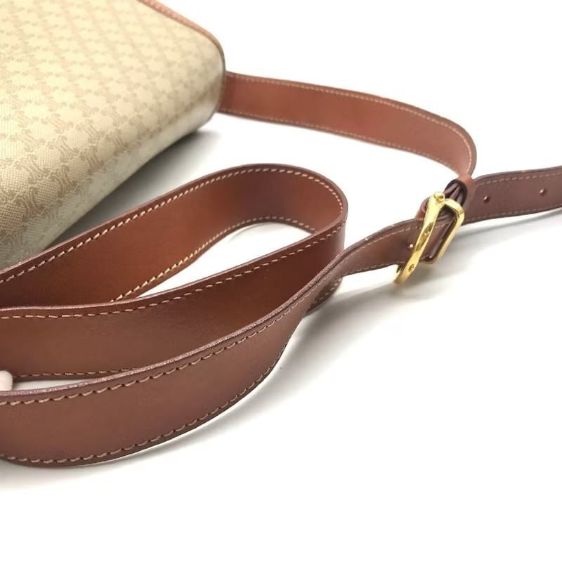 絕版中古包 Celine老花星球豆腐包 斜背包 側背包 單肩包 皮革包-7