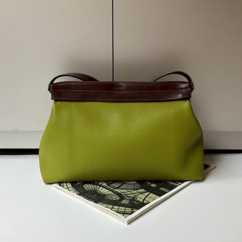 Hermes 咖把綠皮肩側包-1