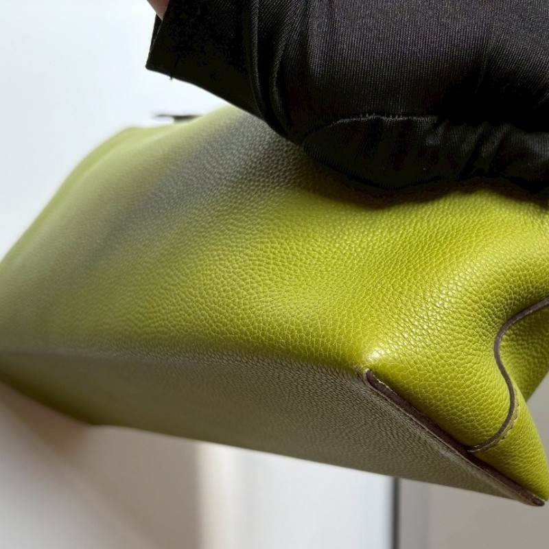 Hermes 咖把綠皮肩側包-9