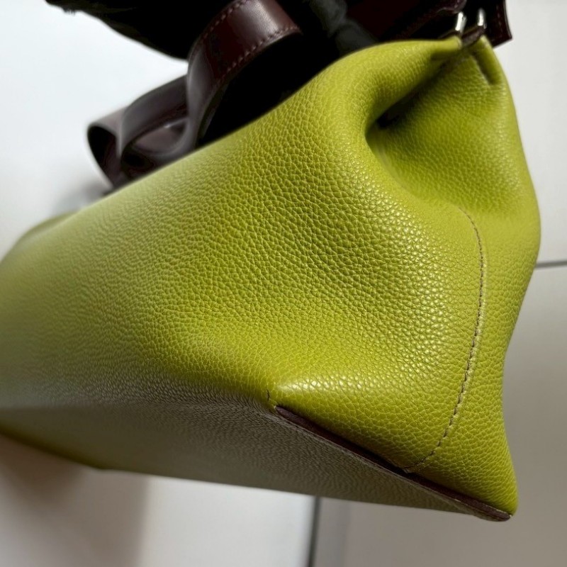 Hermes 咖把綠皮肩側包-10