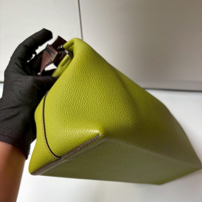 Hermes 咖把綠皮肩側包-11