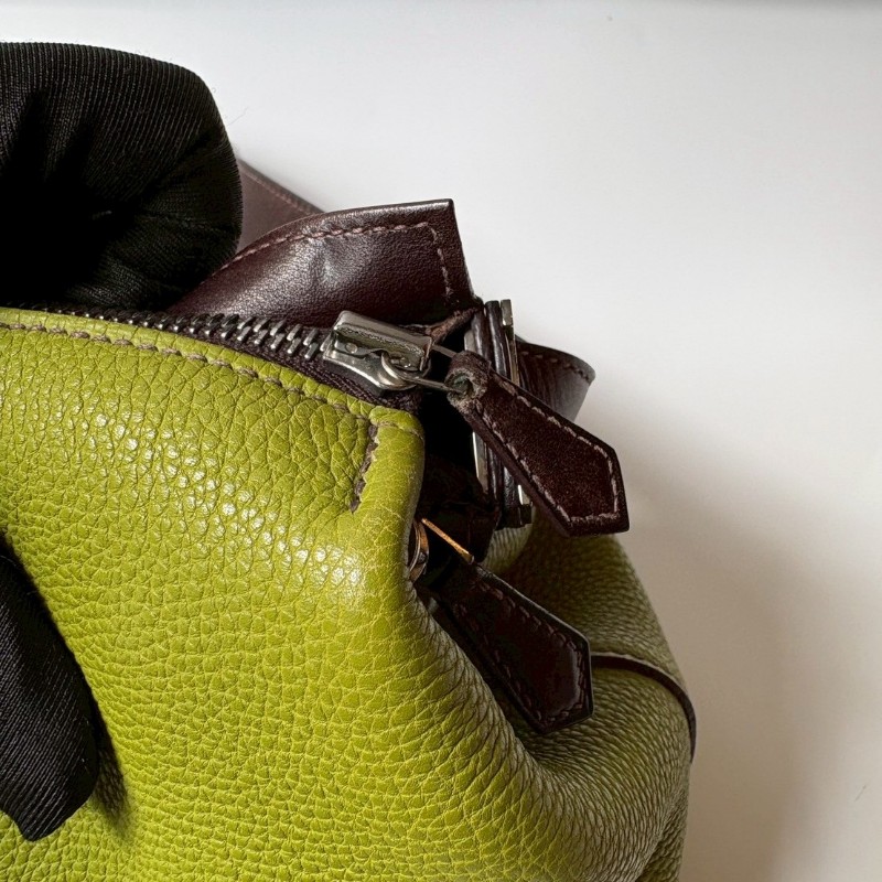 Hermes 咖把綠皮肩側包-15